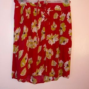 Red Floral Hawaii-Vibe Skirt